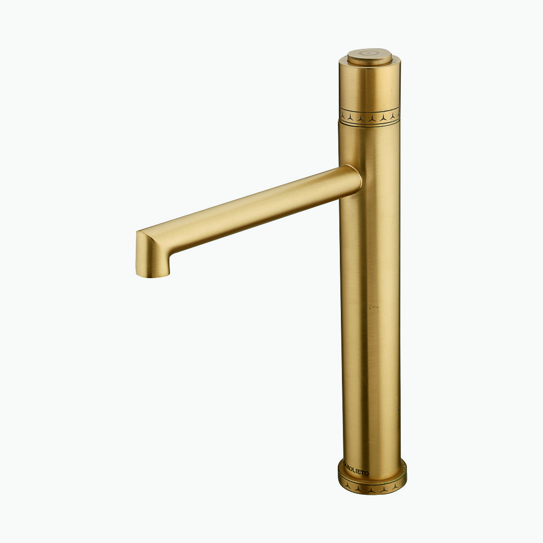 Contemporary deck-mounted bathroom faucet – durable designer tap for home interiors